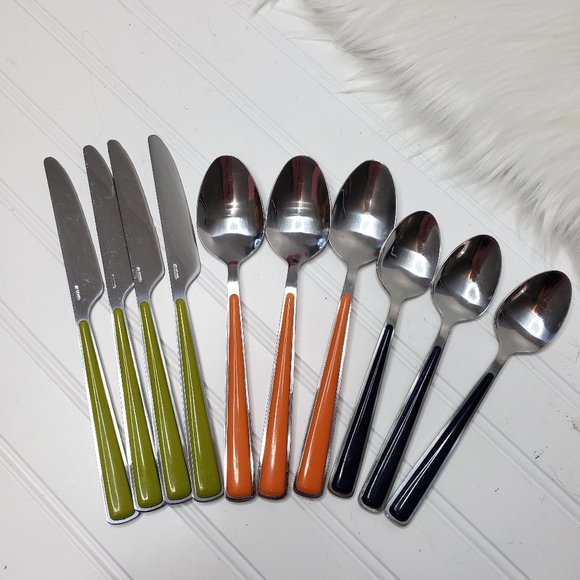 Fiesta 10-Piece Merengue Flatware Silverware Stainless Steel Multicolor - Picture 1 of 11